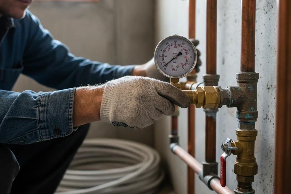 Pressure testing a repaired line during Water Line Repair in Lanham